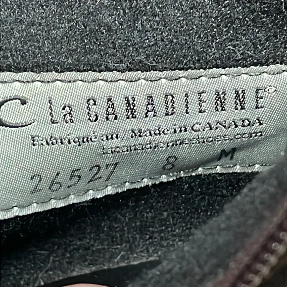 La Canadienne Waterproof Suede Heeled Square Toe Ankle Boots Dark Brown 8M - Picture 5 of 16